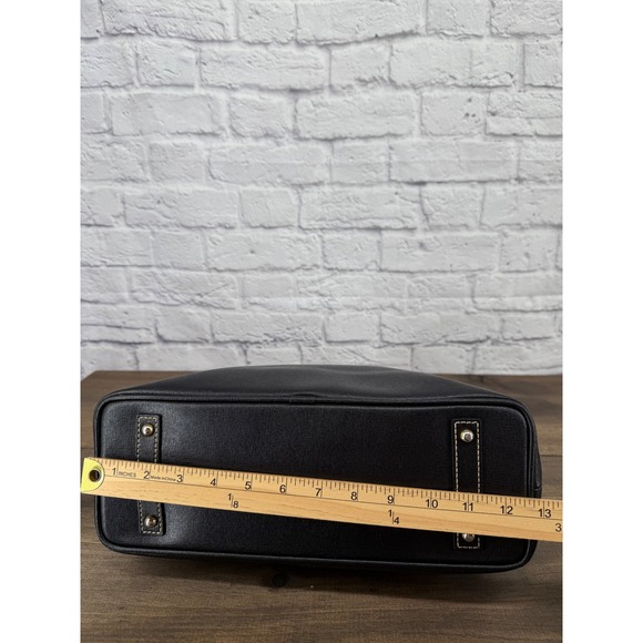 Dooney & Bourke Black Saffiano Leather Hobo Shoulder Bag Gold Hardware Logo - Picture 12 of 16